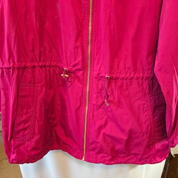 LAUREN RALPH LAUREN FULL ZIP ANORAK JACKET FUCHSIA SIZE XL ZIP POCKETS RELAXED - Picture 4 of 8